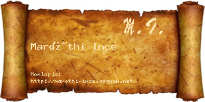 Maróthi Ince névjegykártya